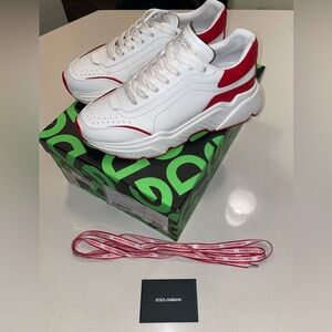 Dolce & Gabbana White and Red Daymaster Sneakers